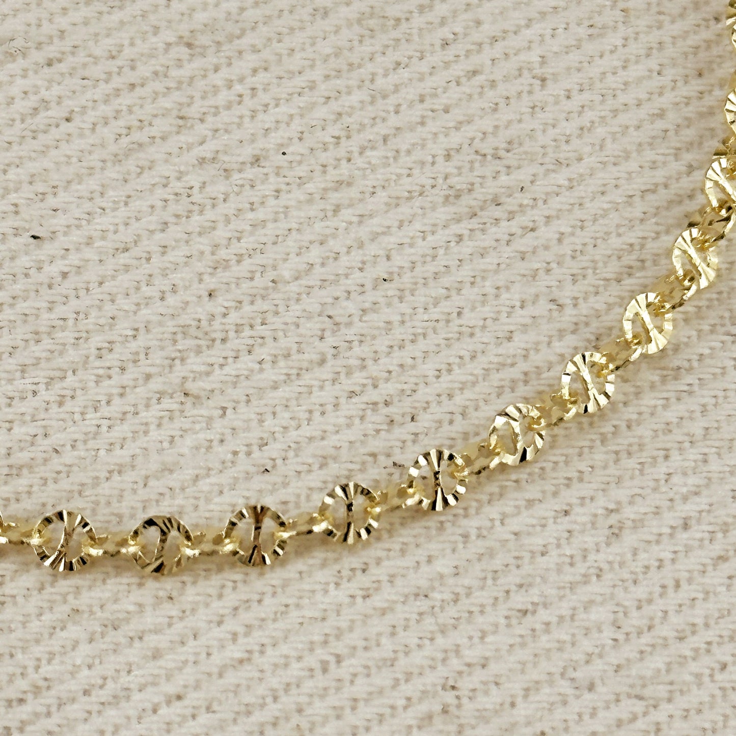 18k Gold Filled Diamond Cut Mirror Chain