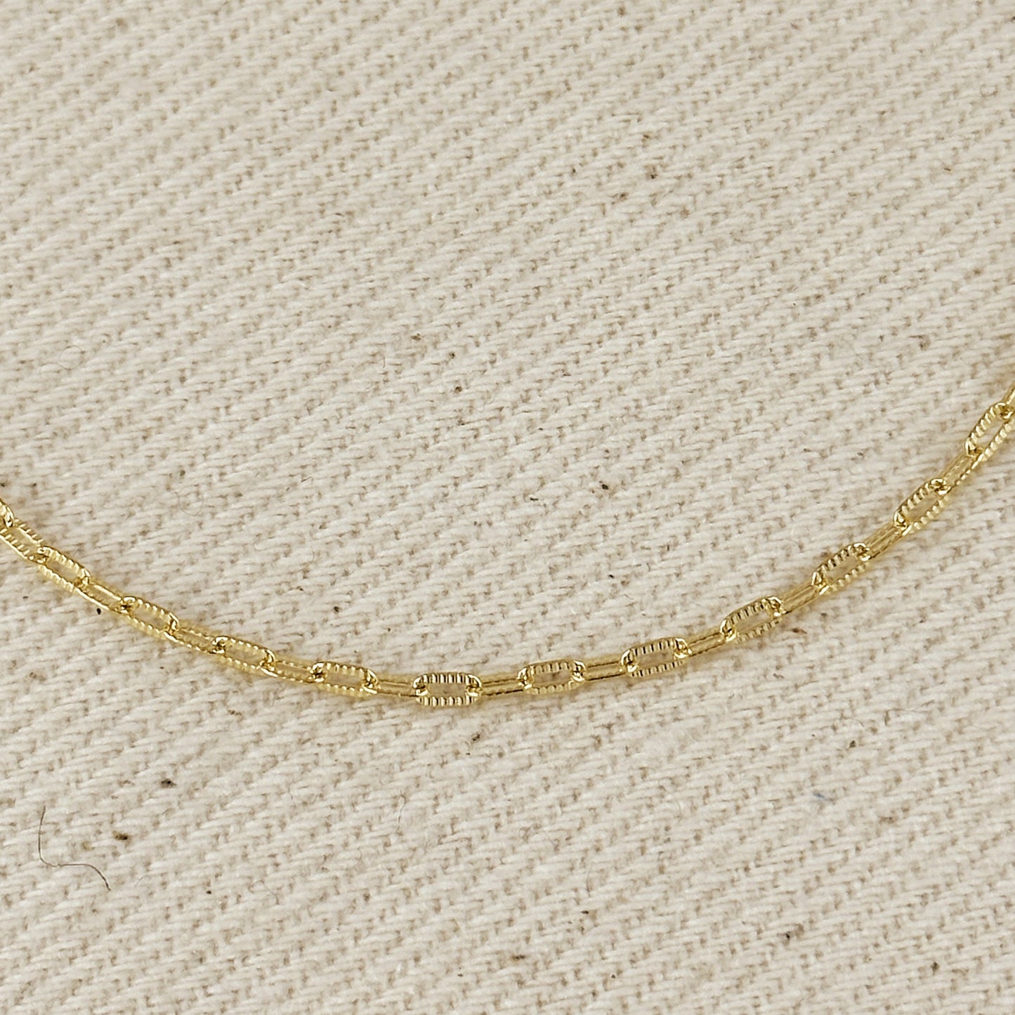 18k Gold Filled Mini Diamond Cut Paperclip Chain Bracelet