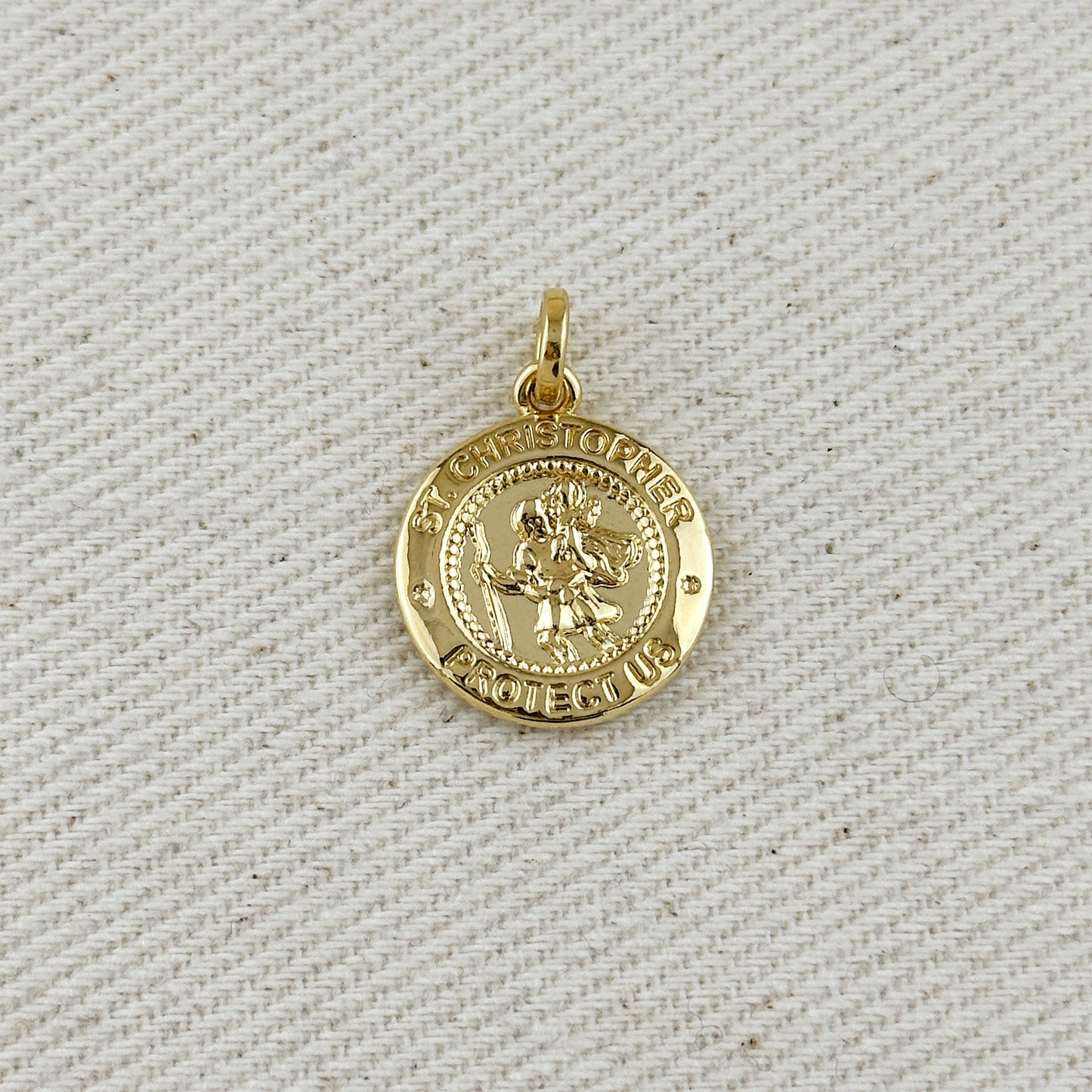 18k Gold Filled Saint Christopher Medal Pendant