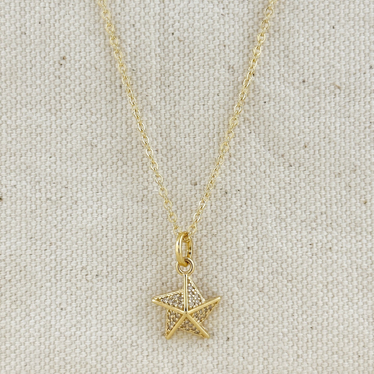 18k Gold Filled Stella a Mulinello CZ Necklace