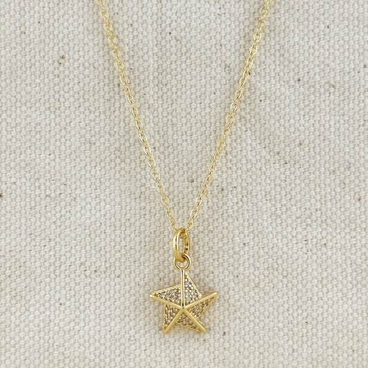 18k Gold Filled Stella a Mulinello CZ Necklace
