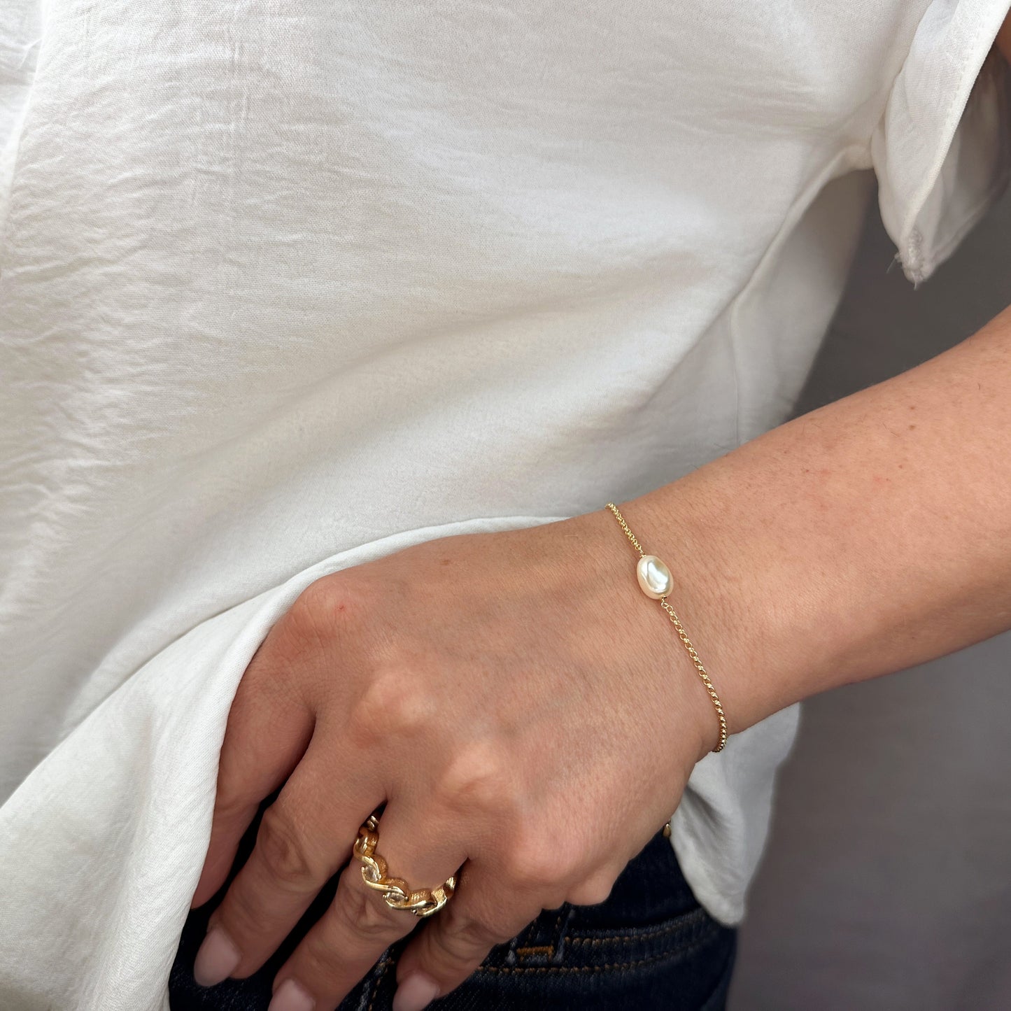 Baroque Pearl Bracelet - Elegant Solitaire Pearl Jewelry for Women