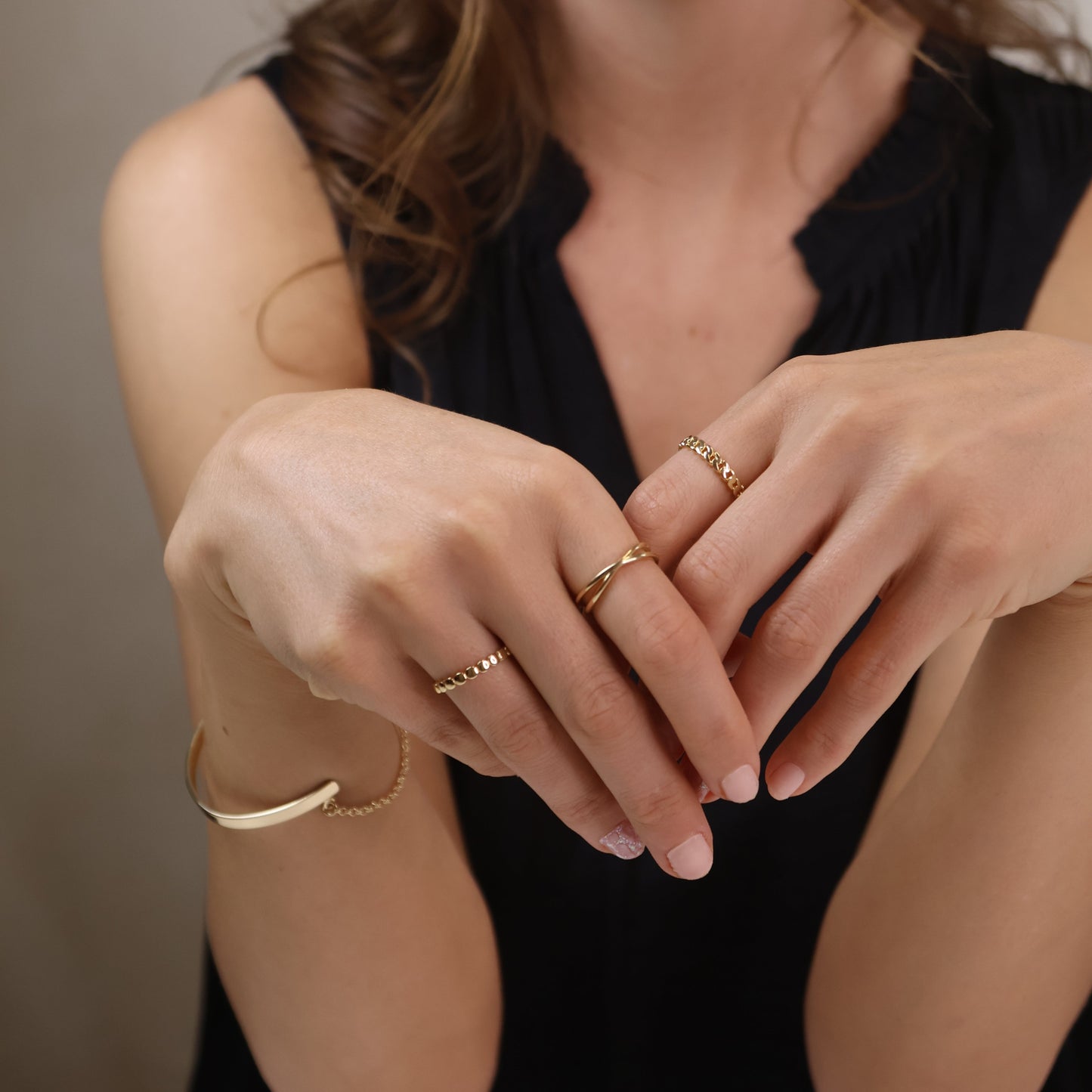 Minimalist X Ring - Modern Geometric Statement Ring for Women