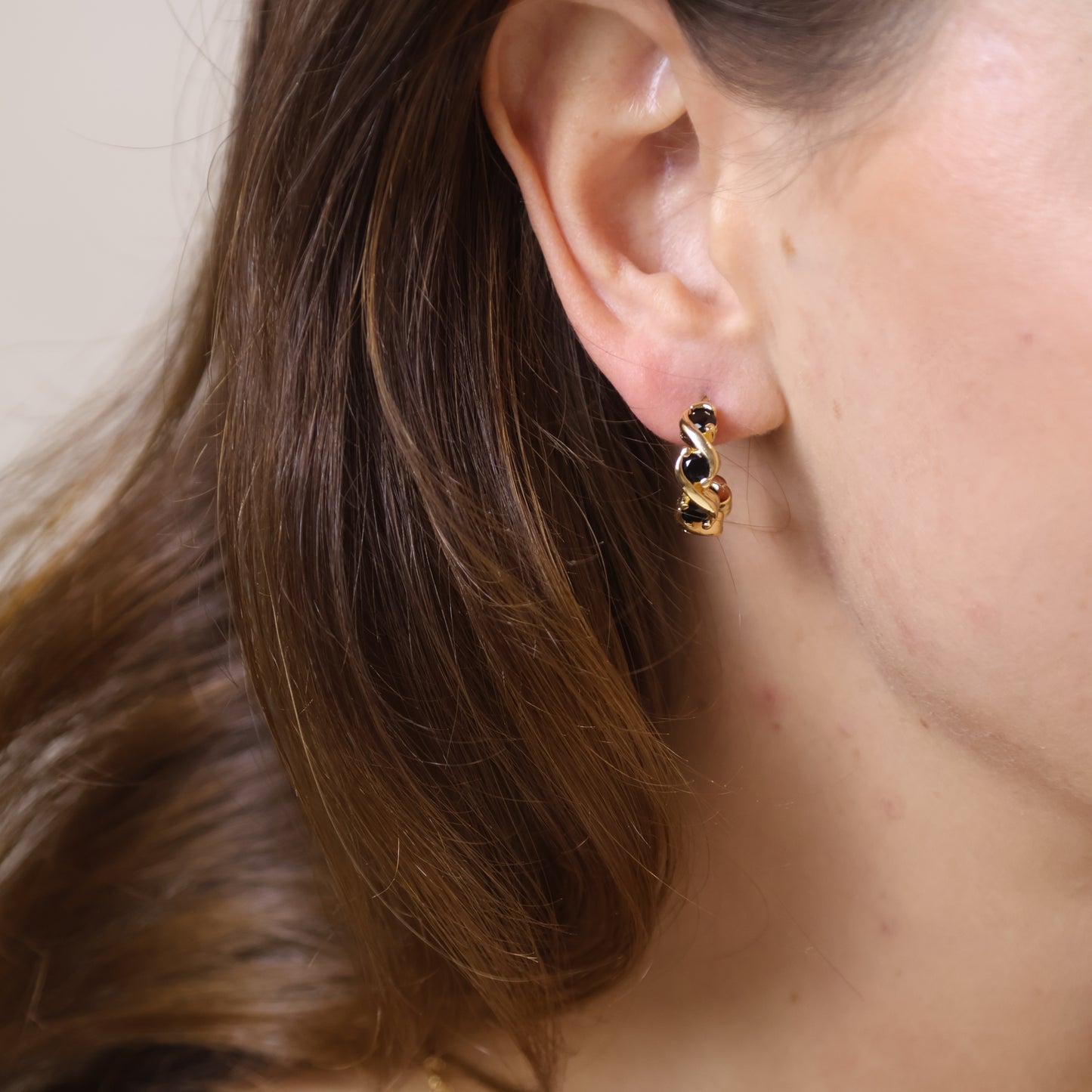 18k Gold Filled Colored CZ Infinity C-Hoop Earrings