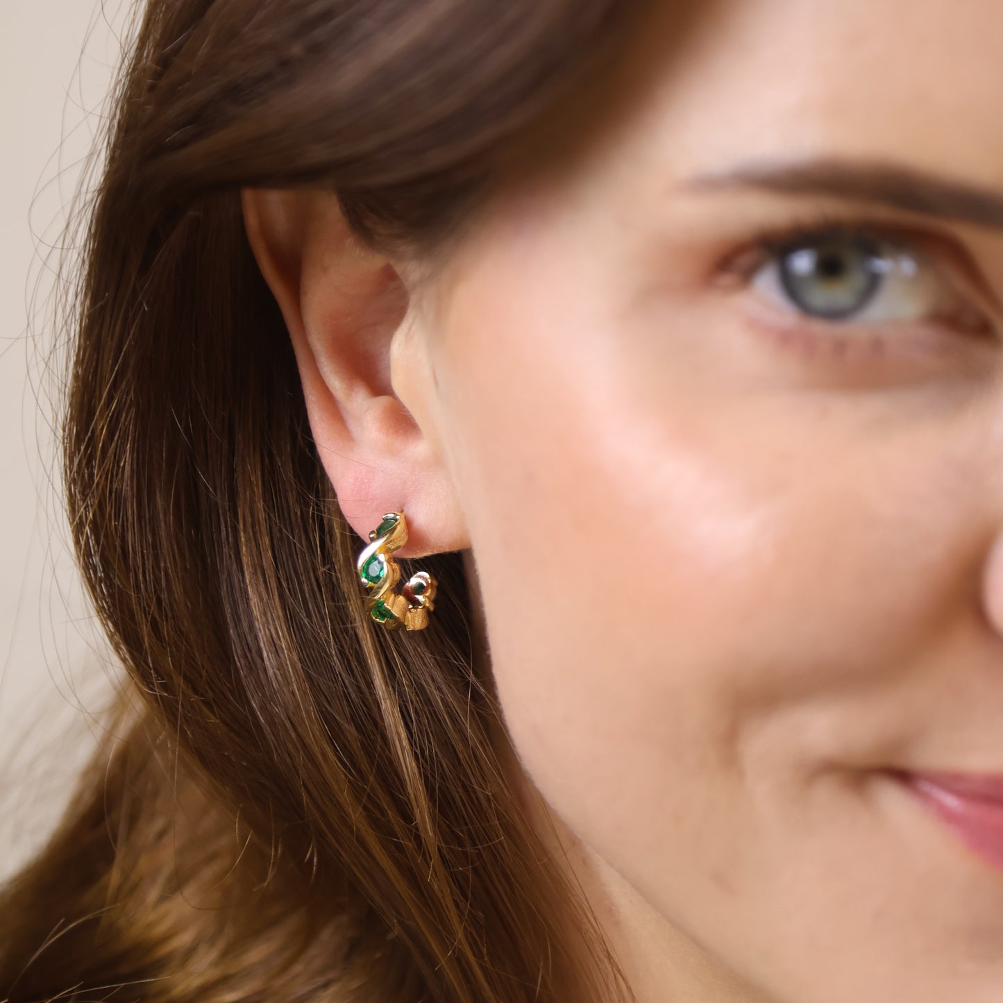 18k Gold Filled Colored CZ Infinity C-Hoop Earrings