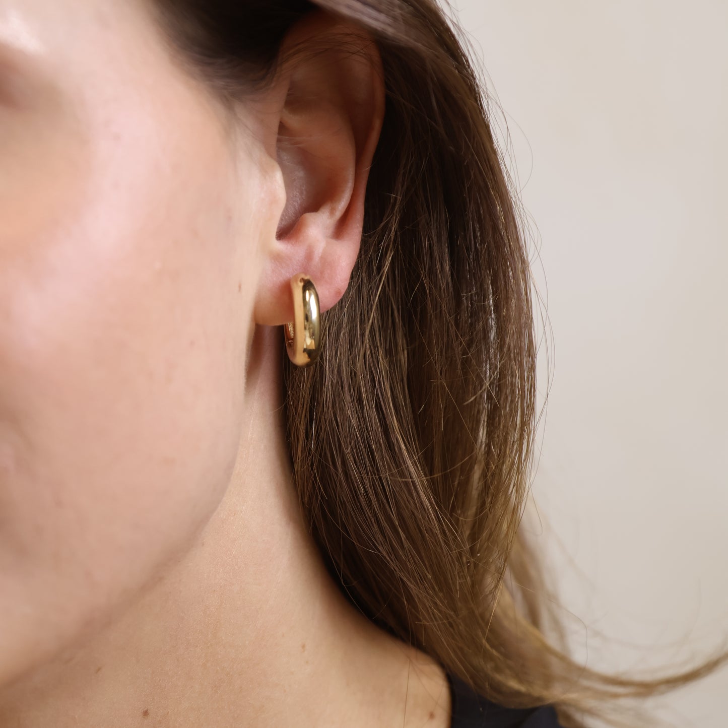 18k Gold Filled 18mm Polished Chunky Clicker Hoop Earrings