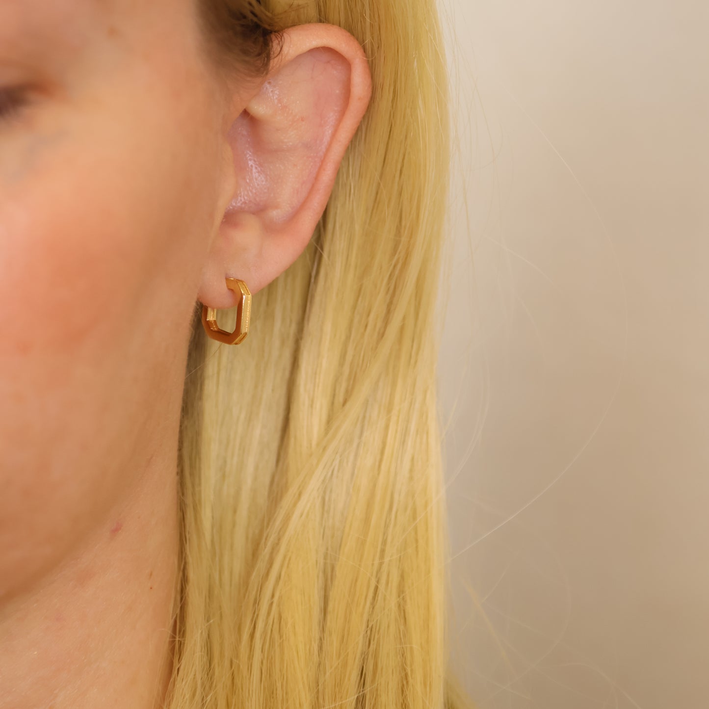 18k Gold Filled Square C-Hoop Earrings