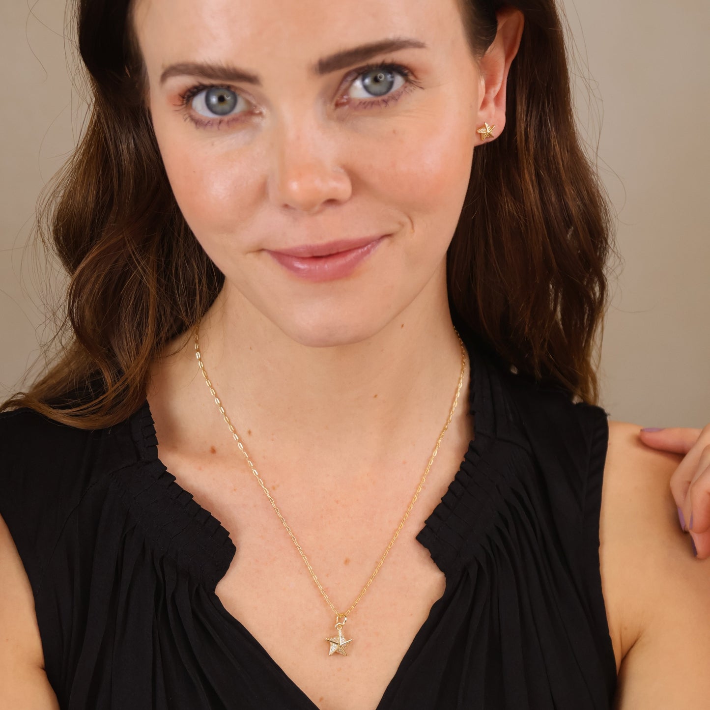 18k Gold Filled Stella a Mulinello CZ Necklace