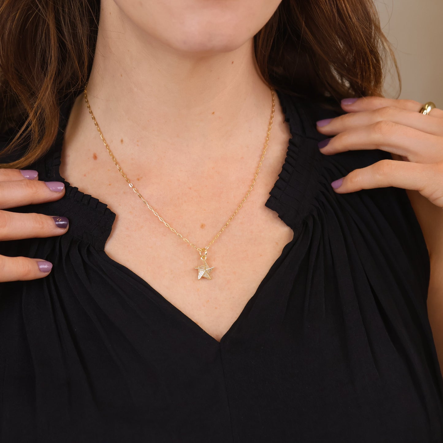 18k Gold Filled Stella a Mulinello CZ Necklace