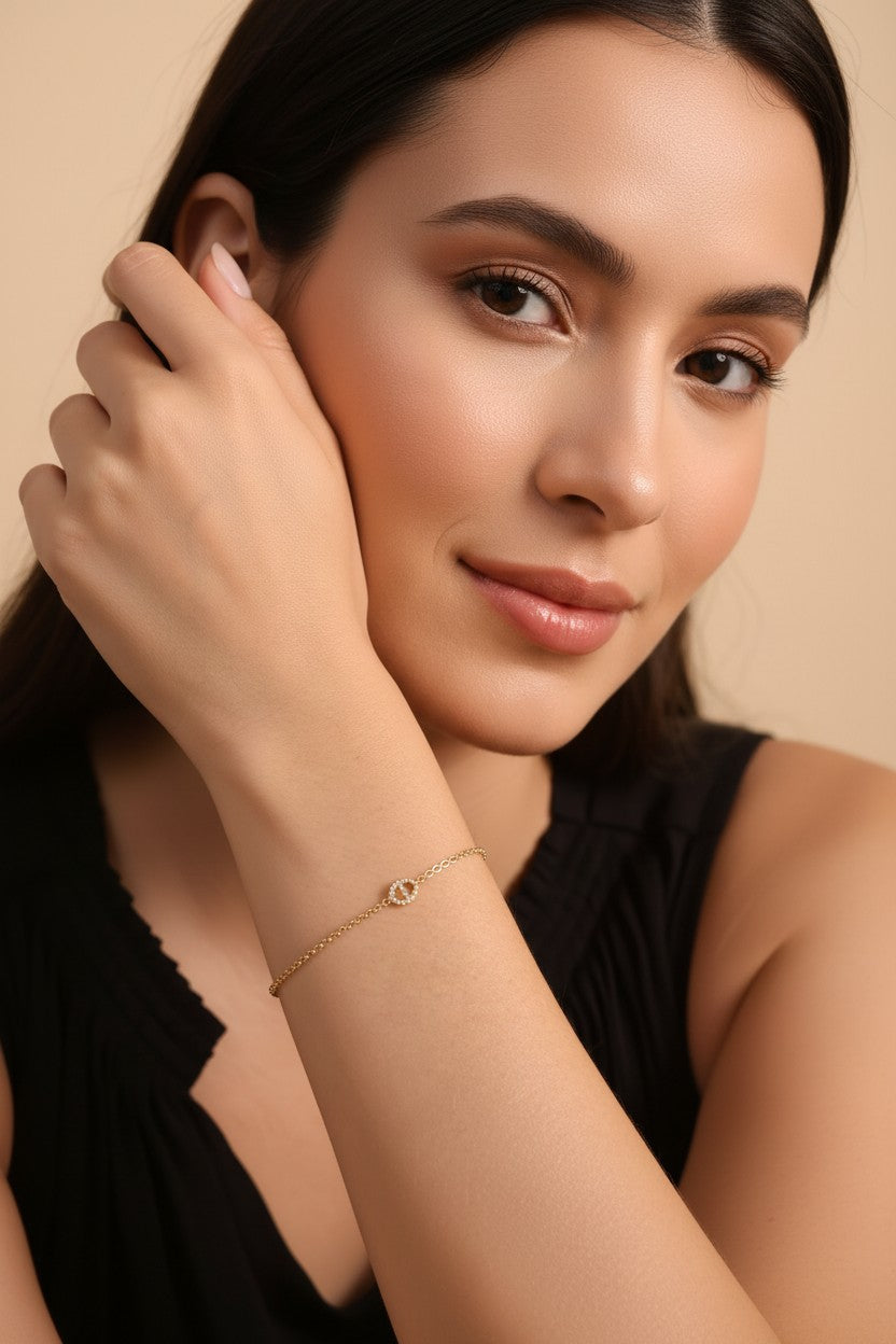 ⚓ 18k Gold Filled CZ Mariner Rolo Bracelet — One Statement Link. The Perfect Chain to Carry It.