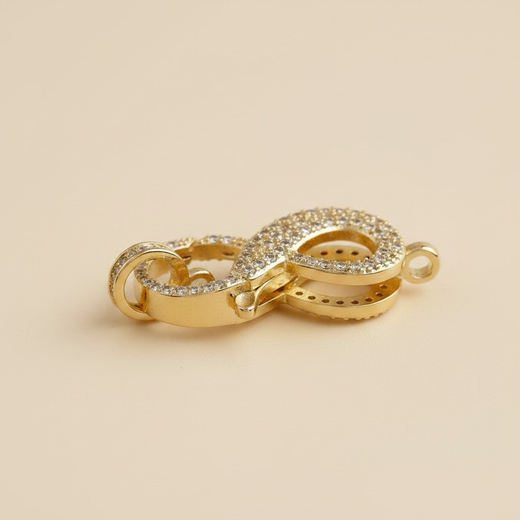 ✨18k Gold Filled Pavé CZ Infinity Clasp — The Closure That Becomes the Statement.