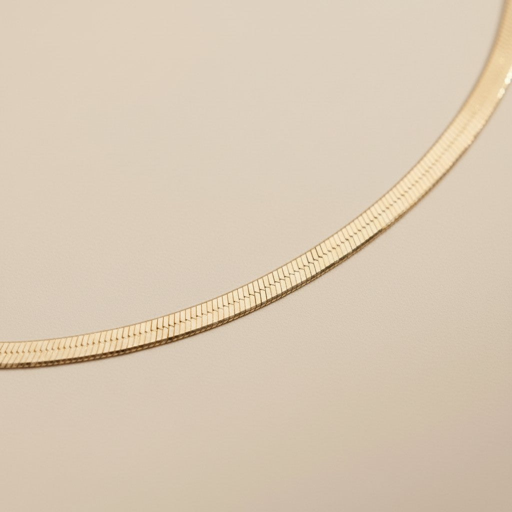 Luxurious Herringbone Chain Necklace - Thick 3mm Statement Jewelry for Women