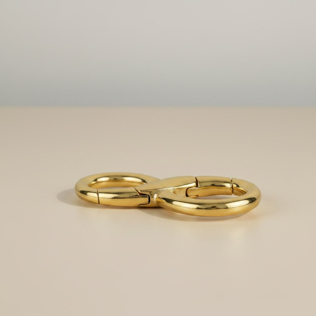 18k Gold Filled Double Claw Carabiner Clasp 24mm — The Most Secure Finish for Your Best Work
