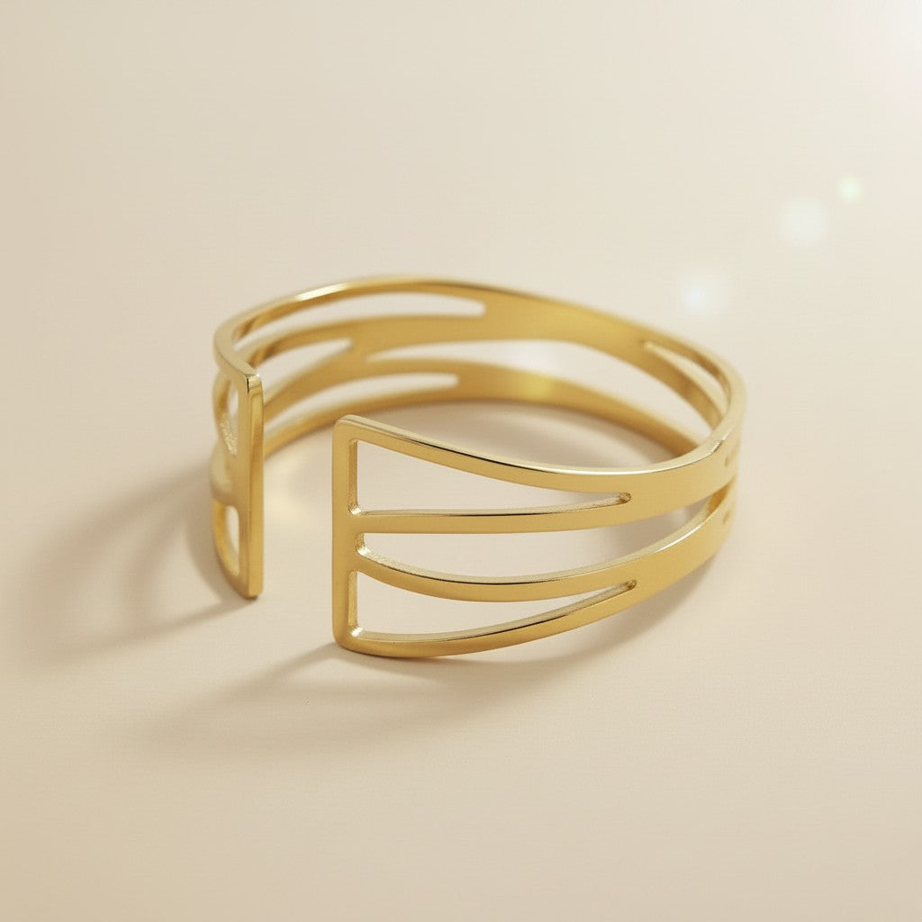 18k Gold Filled Intertwined Ring | Interlocking Elegance