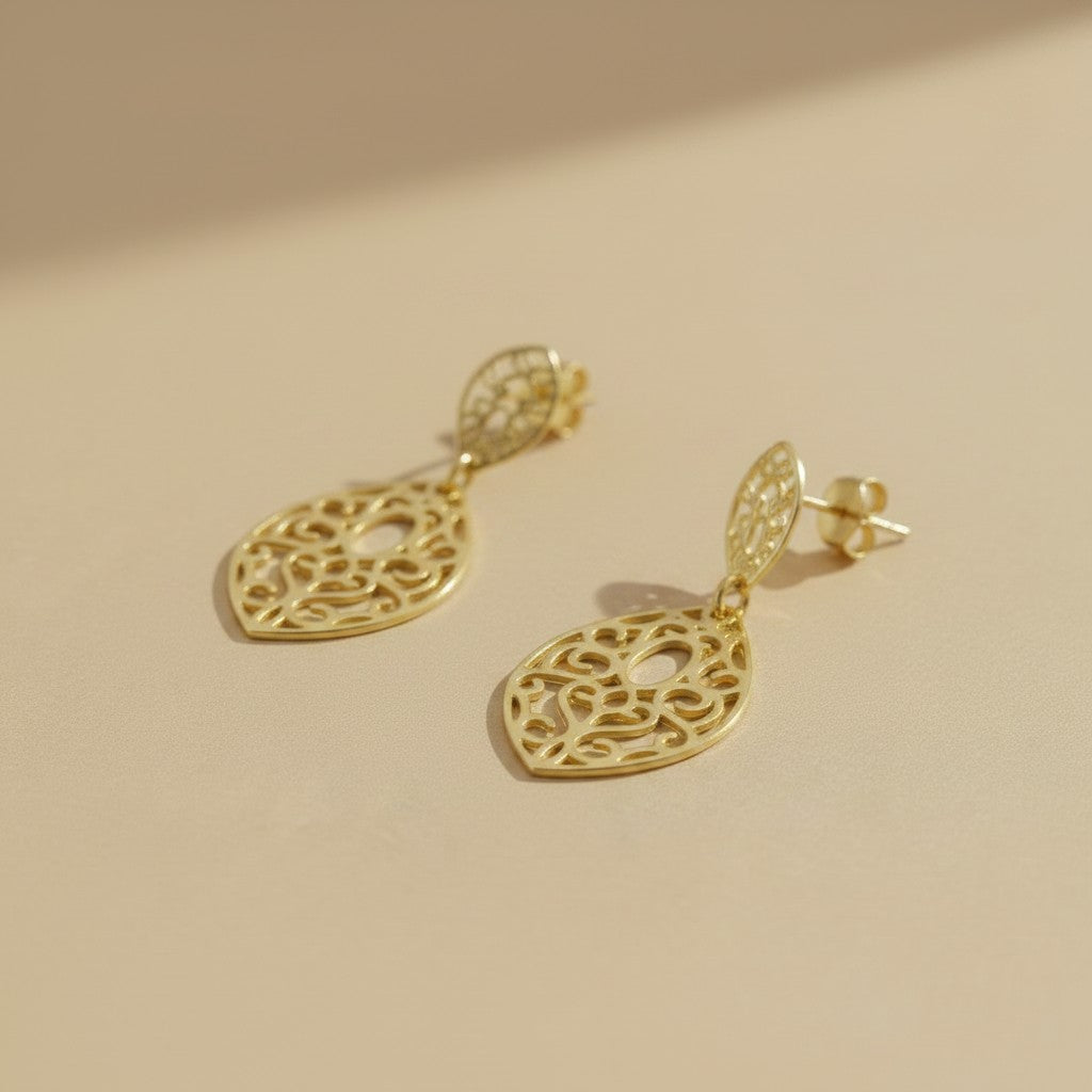 18k Gold Filled Spicy Floral Dangling Earrings