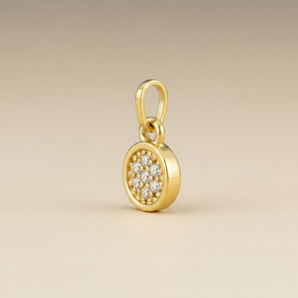 18k Gold Filled Pavé Disc Charm — The Charm That Adds Sparkle to Everything
