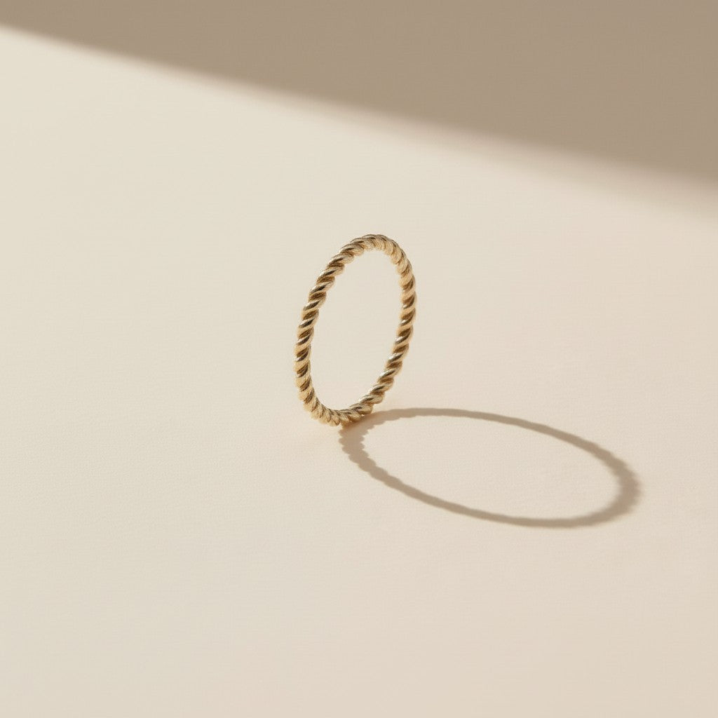 Twisted Stackable Ring - Dainty Stacking Ring for Women | 1mm