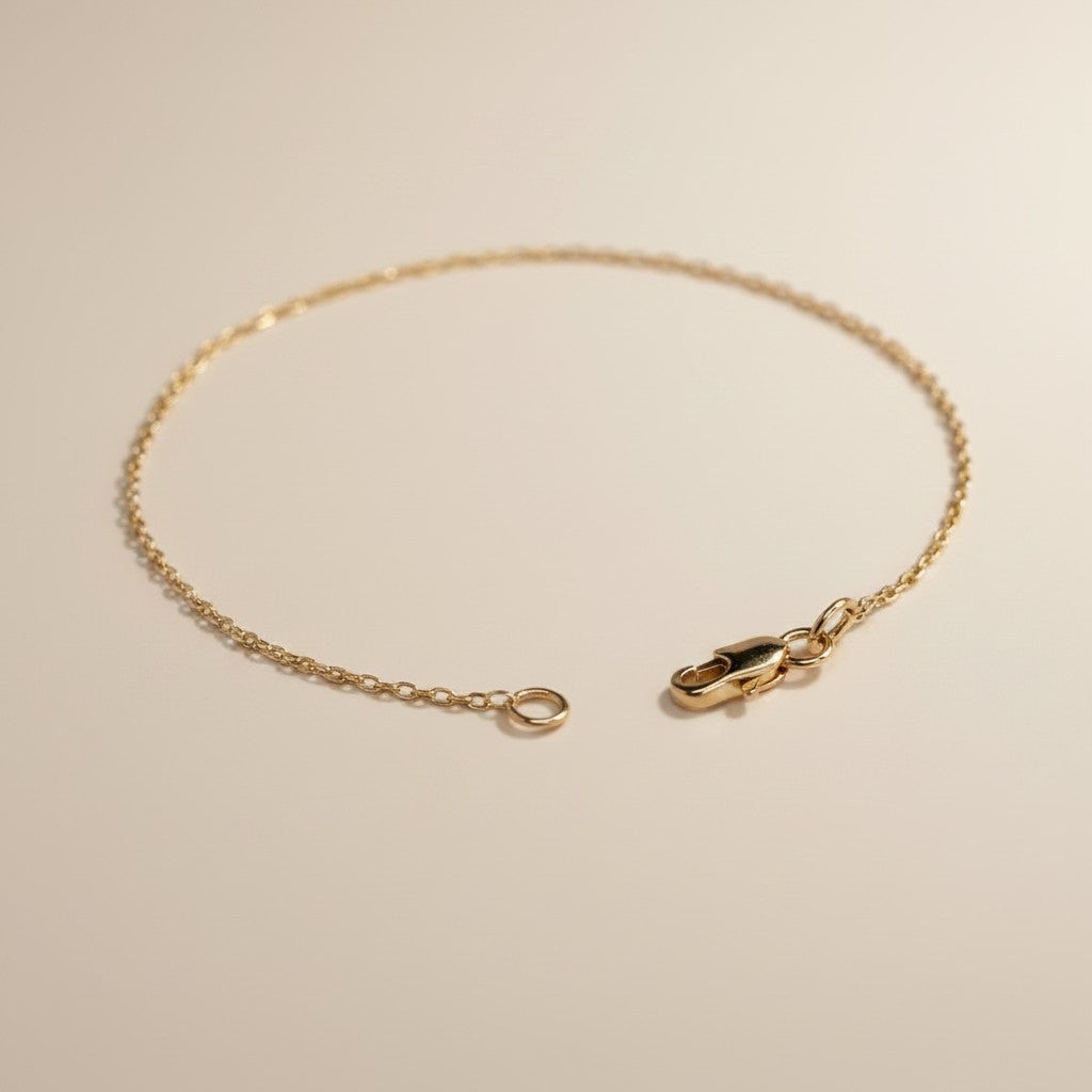 ✨ 18k Gold Filled 0.9mm Cable Chain Bracelet — The Finest Link. The Most Essential Wrist.