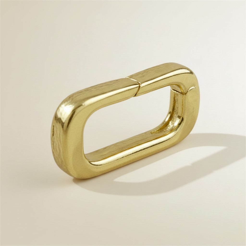 18k Gold Filled Oblong Carabiner Clasp 16mm — The Same Refined Hardware. A More Delicate Scale