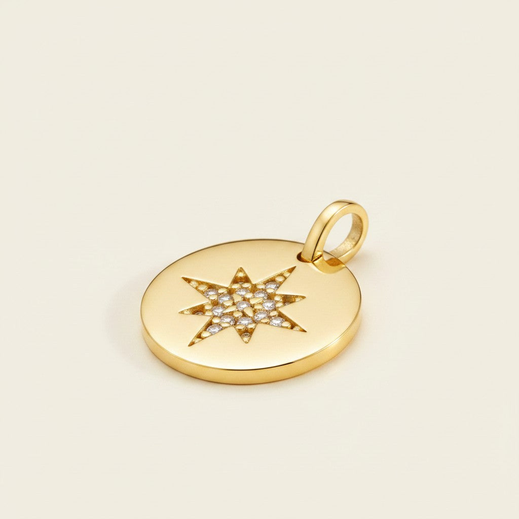 ⭐ 18k Gold Filled Starburst CZ Pendant — Your Guide Star. Always at the Neckline.
