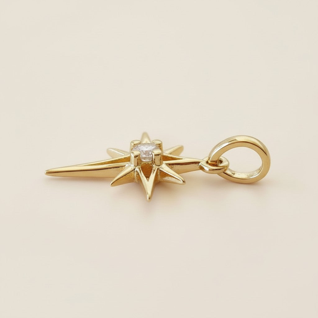 Mini Starburst Pendant Necklace - Minimalist Cubic Zirconia Jewelry for Women