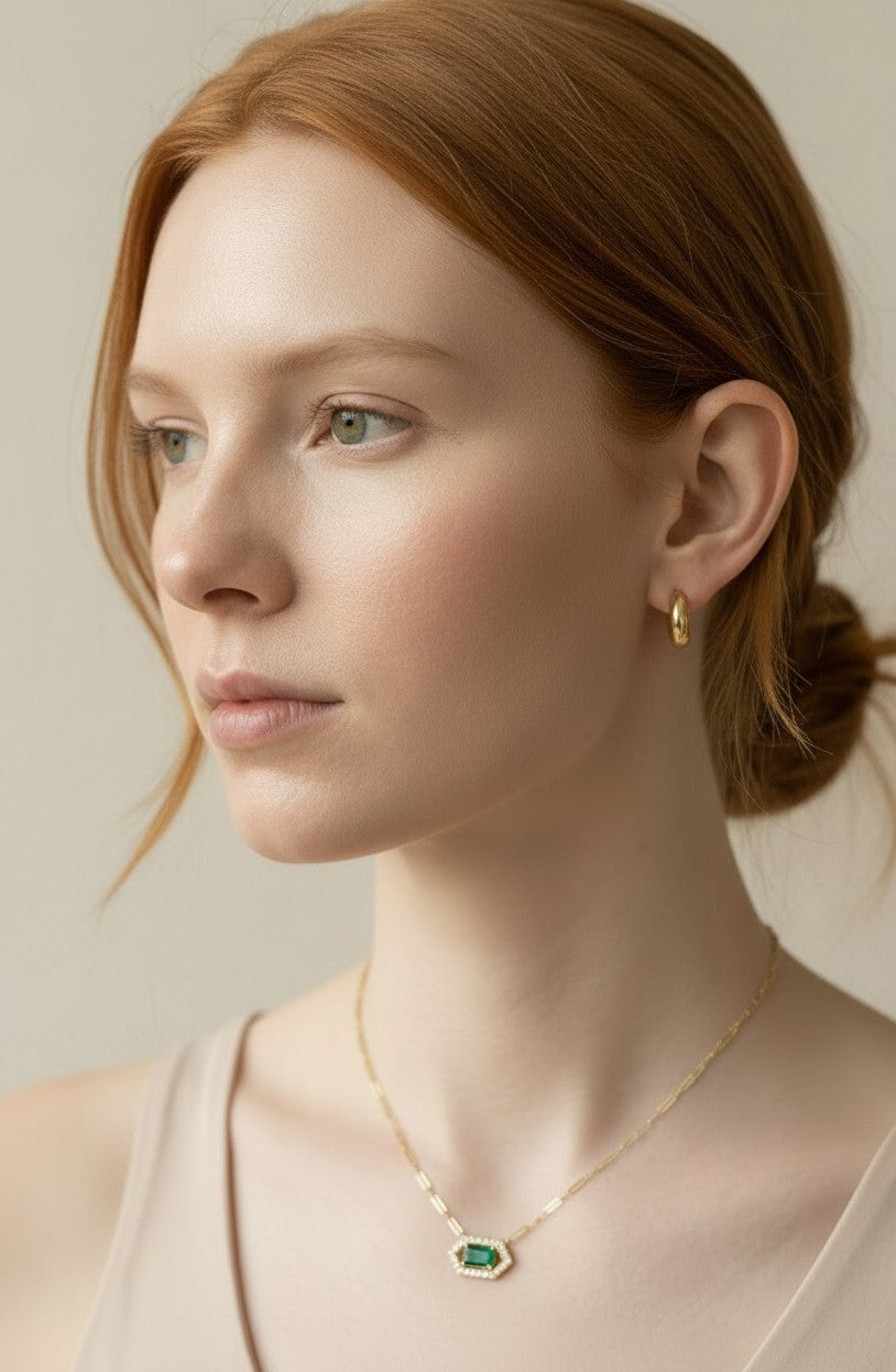 18k Gold Vermeil Birthstone Baguette Necklace โ Wear Your Month. Every Single Day.