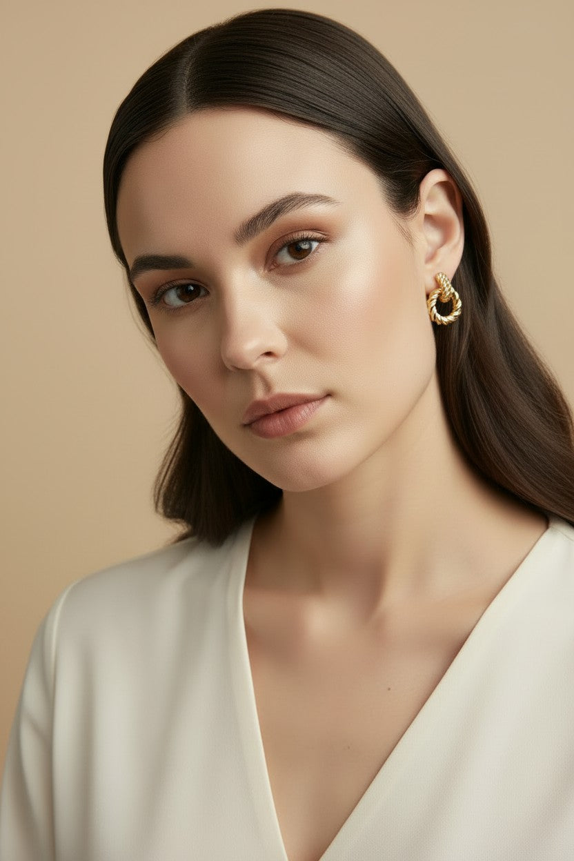 🥐 18k Gold Filled Croissant Dangle Earrings — The Twist That Catches the Light. Now at the Ear.