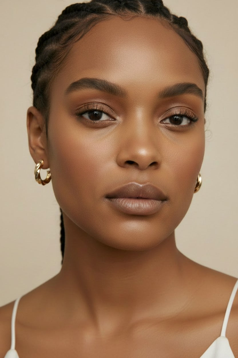 18k Gold Filled Twisted Half-Hoop Earrings