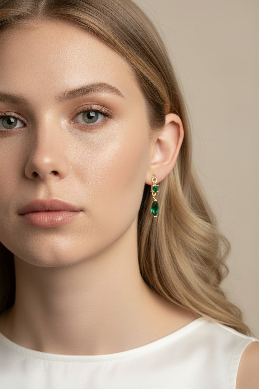 ✨ 18k Gold Filled Princess Cut & Marquise CZ Dangle Earrings — Two Cuts. One Color. Pure Royalty.
