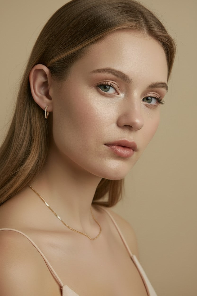 ✨ 18k Gold Filled Bezel CZ C-Hoop Earrings — Bezel-Set All the Way Around. The Sparkling Hoop Done Right.