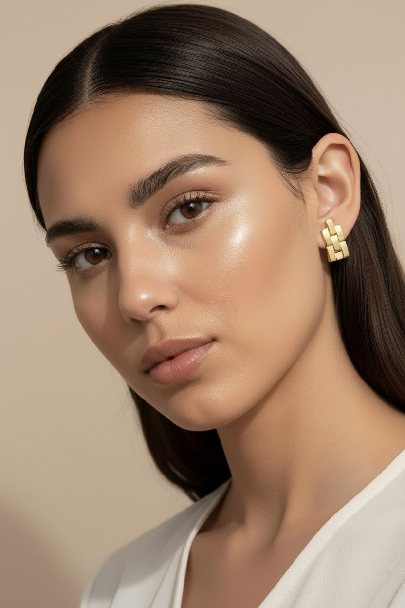 18k Gold Filled Watch Band Drop Earrings — Architectural Luxury, Effortlessly Worn