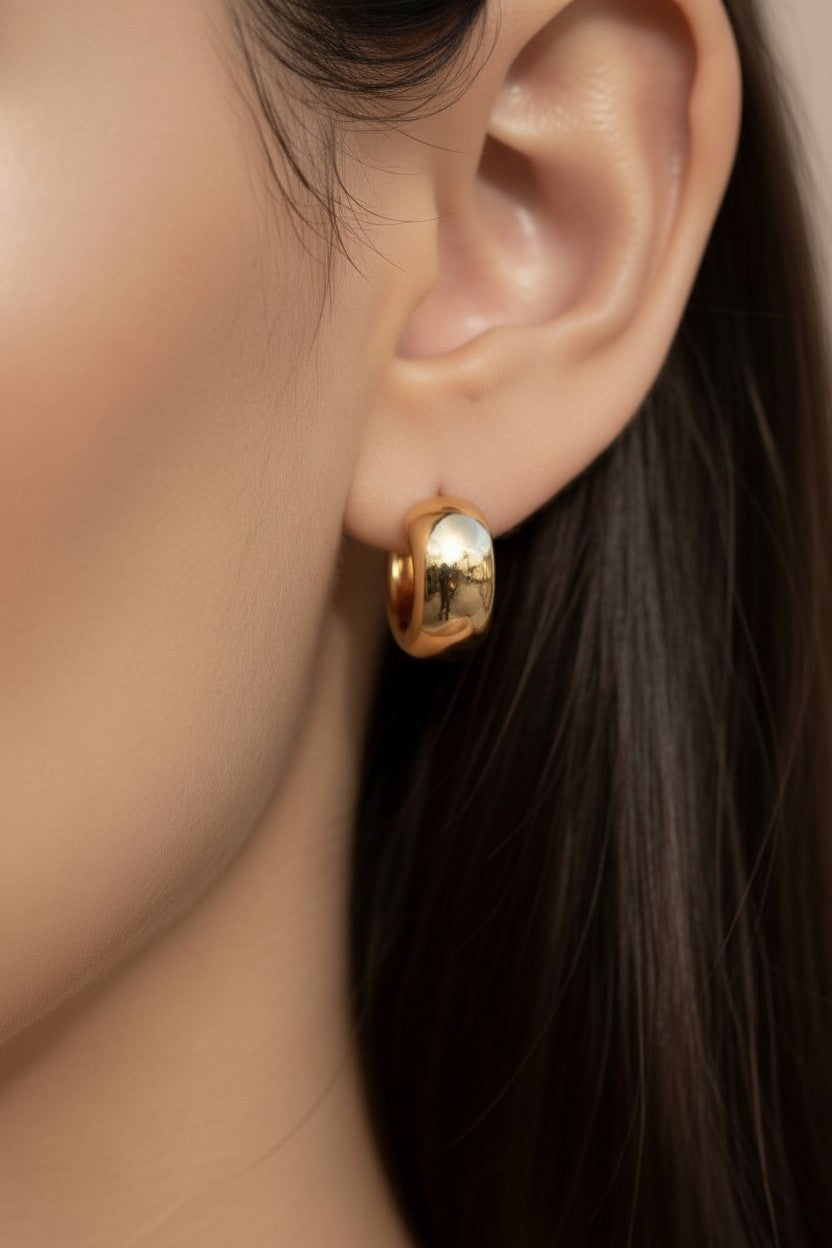 Chunky Hoop Earrings - Waterproof Statement Earrings for Women