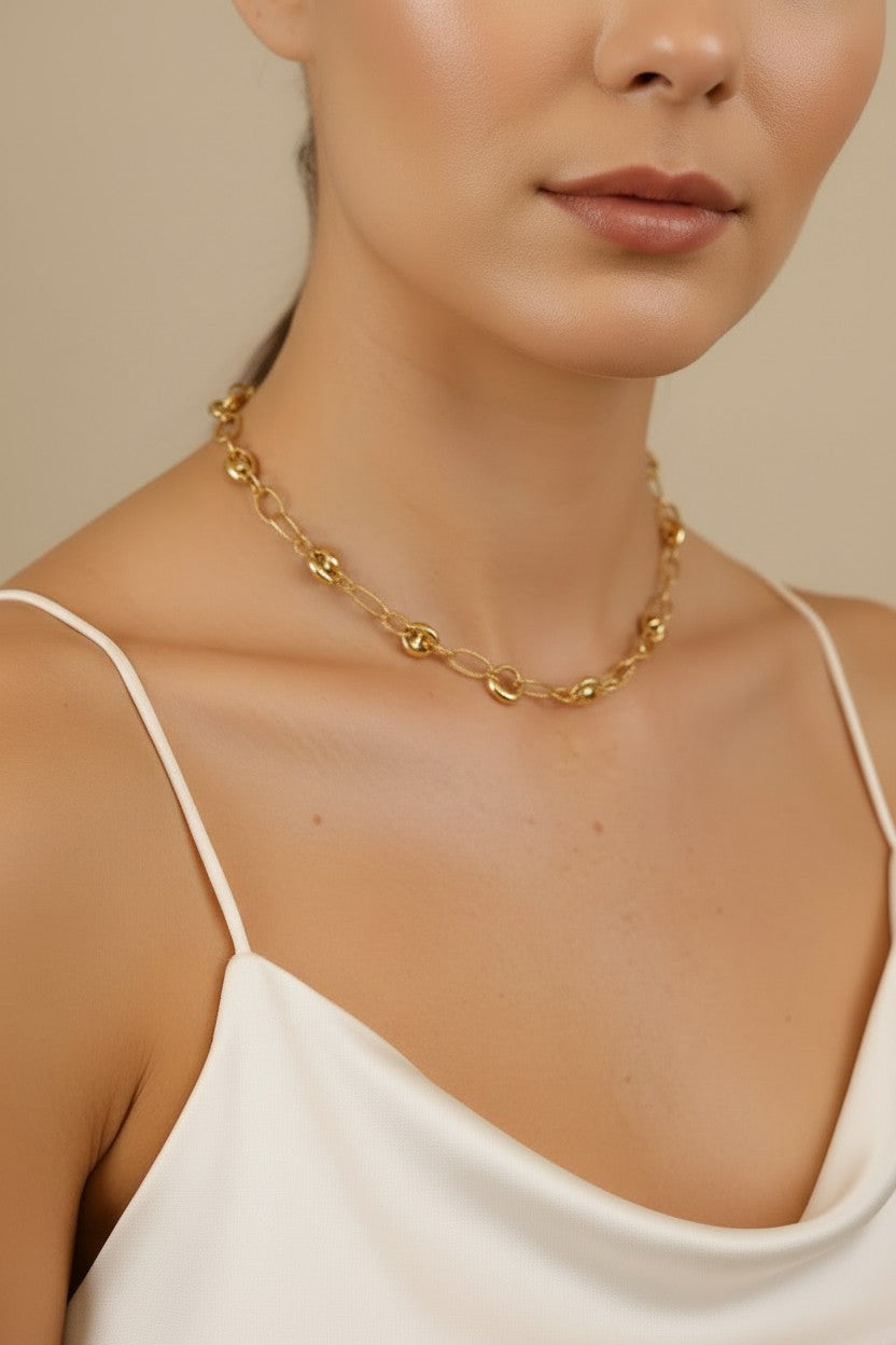 ⚓ 18k Gold Filled Puffy Mariner Necklace — The Classic Link. Inflated. Extraordinary.