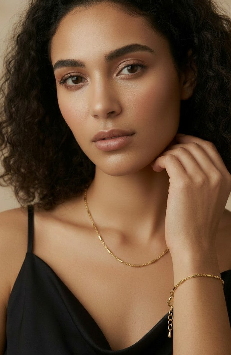 ✨ 18k Gold Filled Mini Tube Chain Bracelet — Structure and Fluidity. Both at Once.