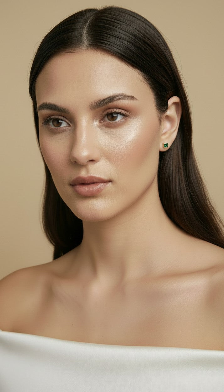 ✨ 18k Gold Filled Colored Square CZ Stud Earrings — One Shape. Two Colors. All the Personality.