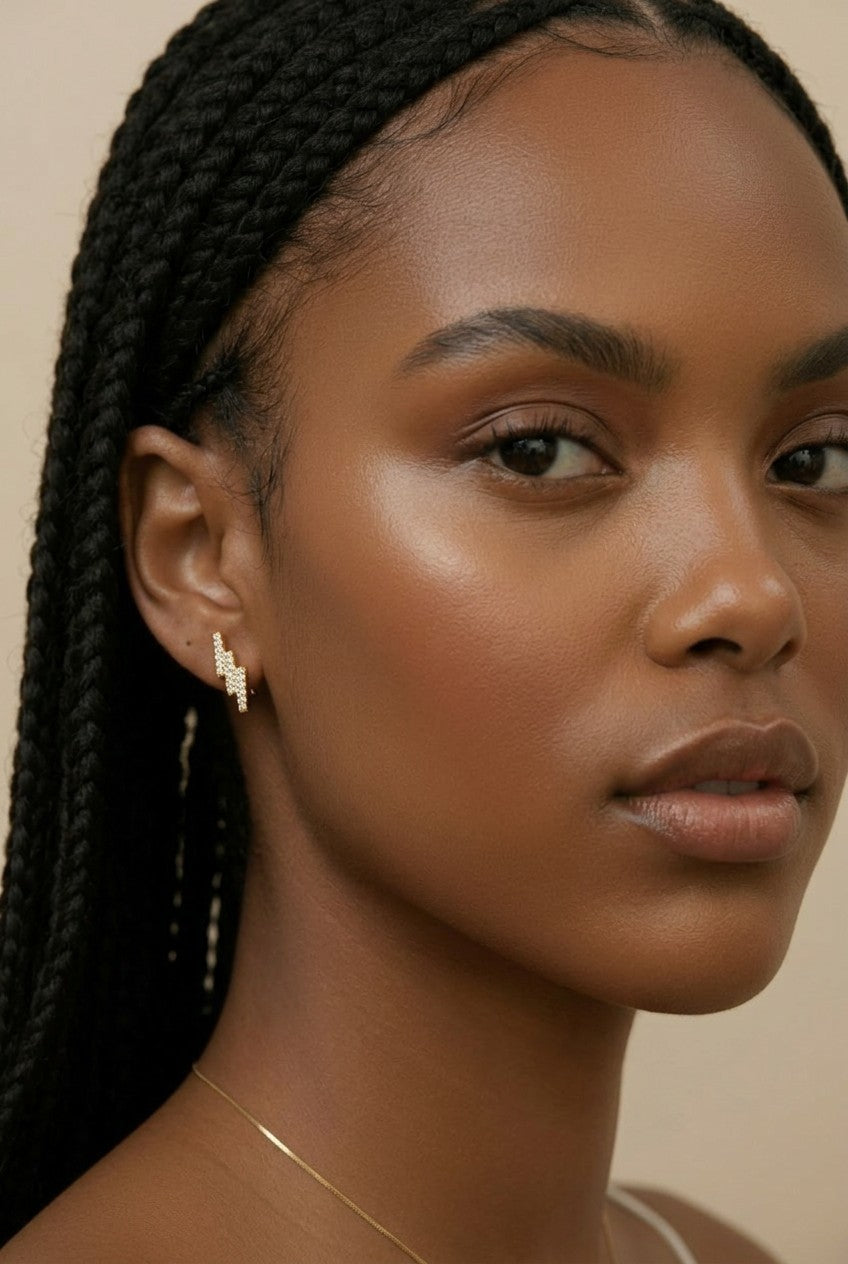 18k Gold Filled Cascading Bars Stud Earrings | Refined Everyday Sparkle