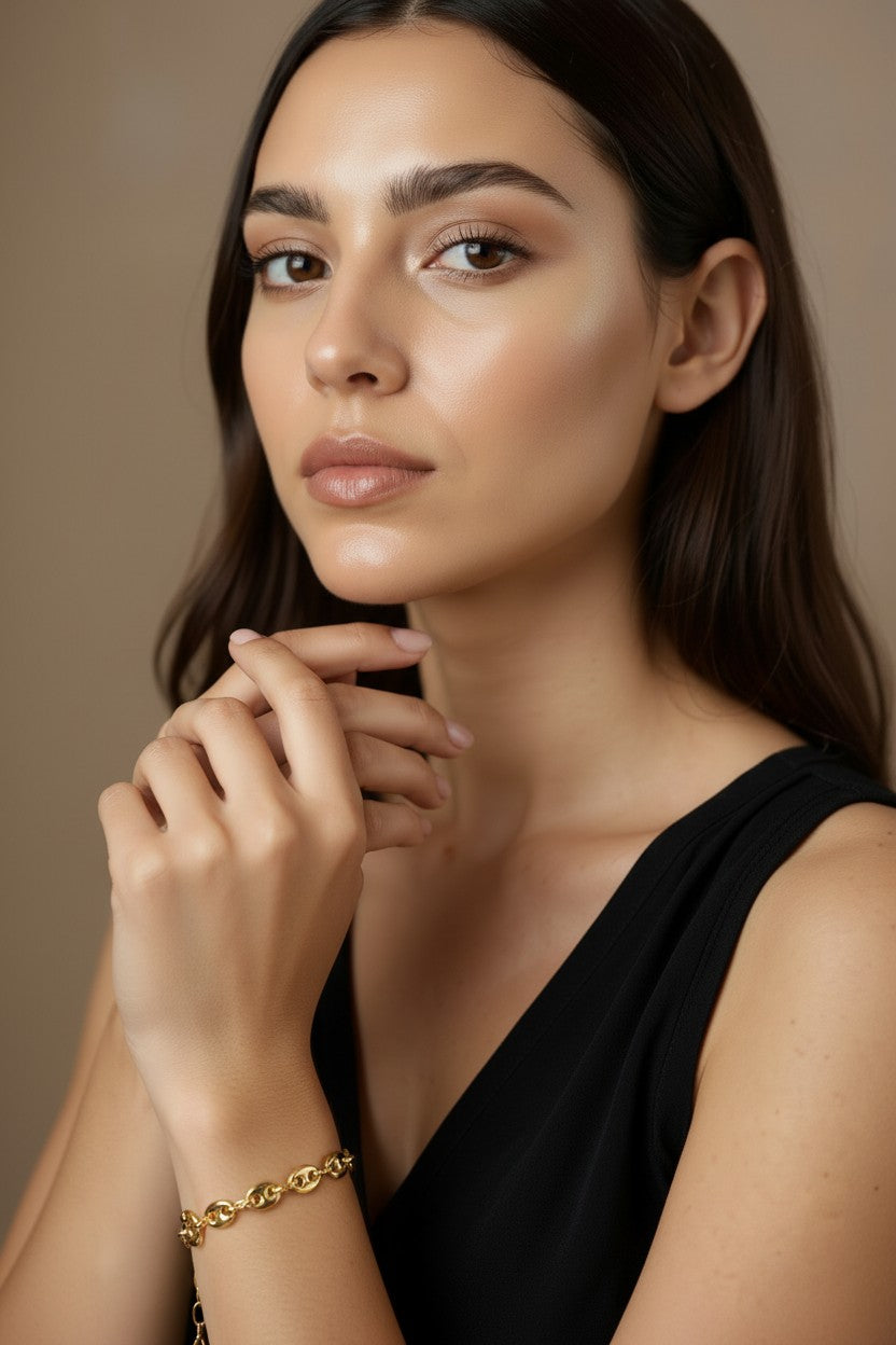 Puffy Mariner Chain Bracelet - Chunky Statement Jewelry for Women