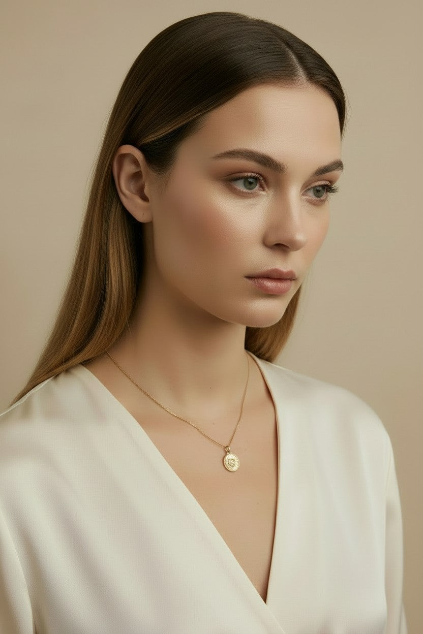 ๐ 18k Gold Filled Spoke Textured Heart CZ Pendant โ A Heart Surrounded by Light.