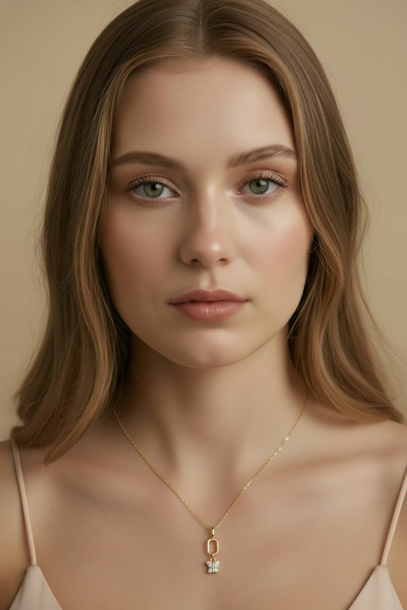 18k Gold Filled CZ Butterfly Charm — Transformation. Renewal. Worn in Gold.