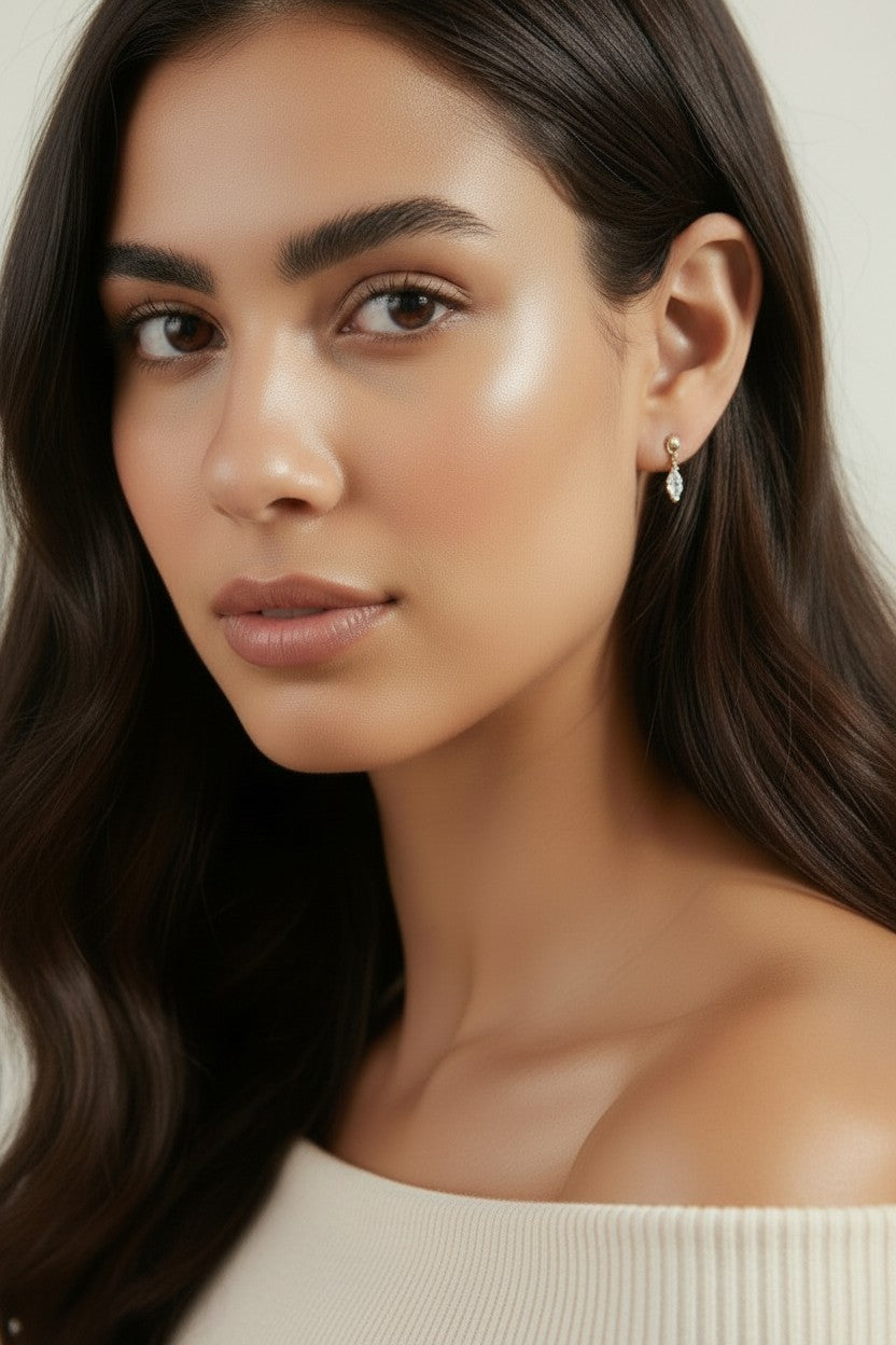 Marquise CZ Earrings - Sparkling Diamond-Look Studs for Women