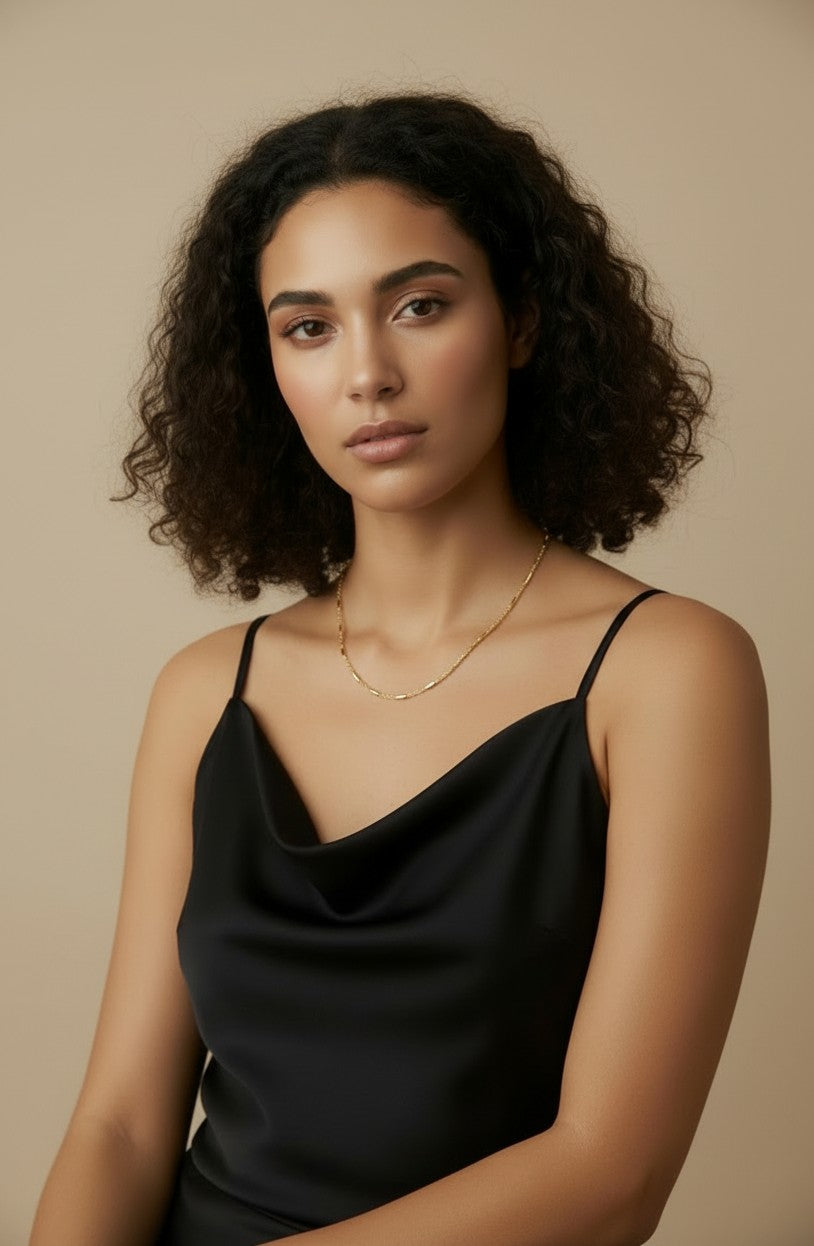 18k Gold Filled Mini Tube Chain Necklace