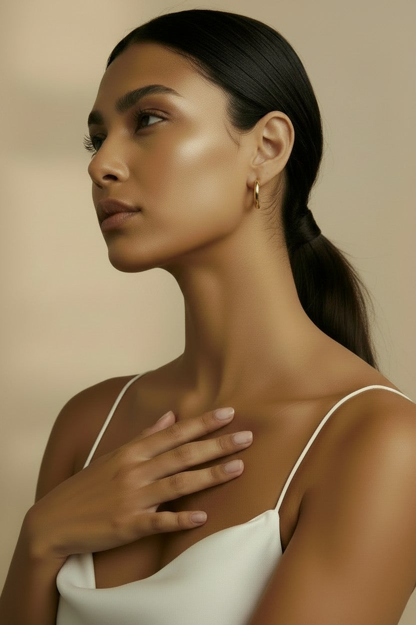 ✨ 18k Gold Filled Huggie Hoop Earrings — Polished. Hinged. The Classic That Hugs and Never Lets Go.
