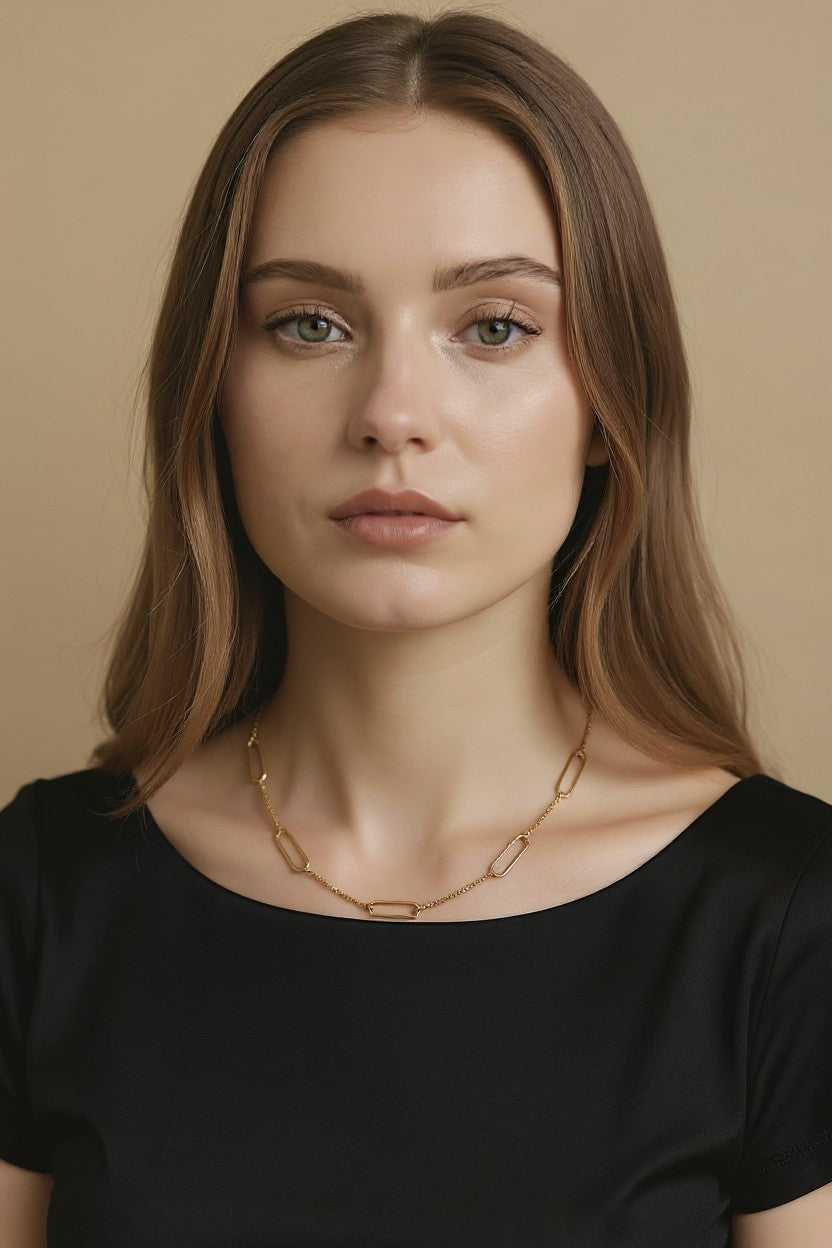 ✨ 18k Gold Filled Paperclip; Box Chain Necklace — Two Textures, One Effortlessly Striking Look