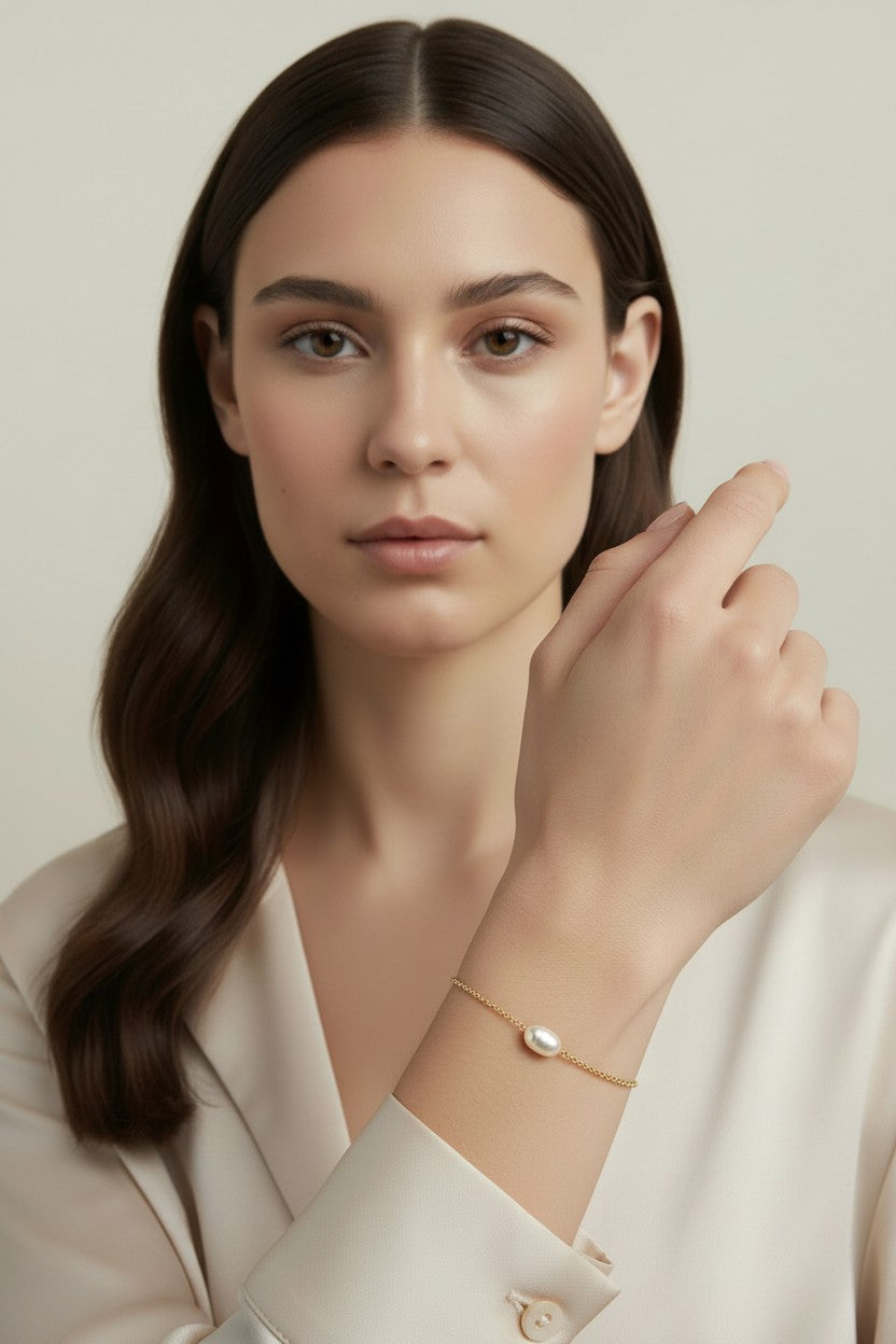 Baroque Pearl Bracelet - Elegant Solitaire Pearl Jewelry for Women