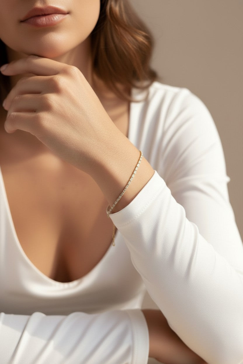 Tennis Bracelet - CZ Baguette Diamond Tennis Bracelet for Women | Luxury