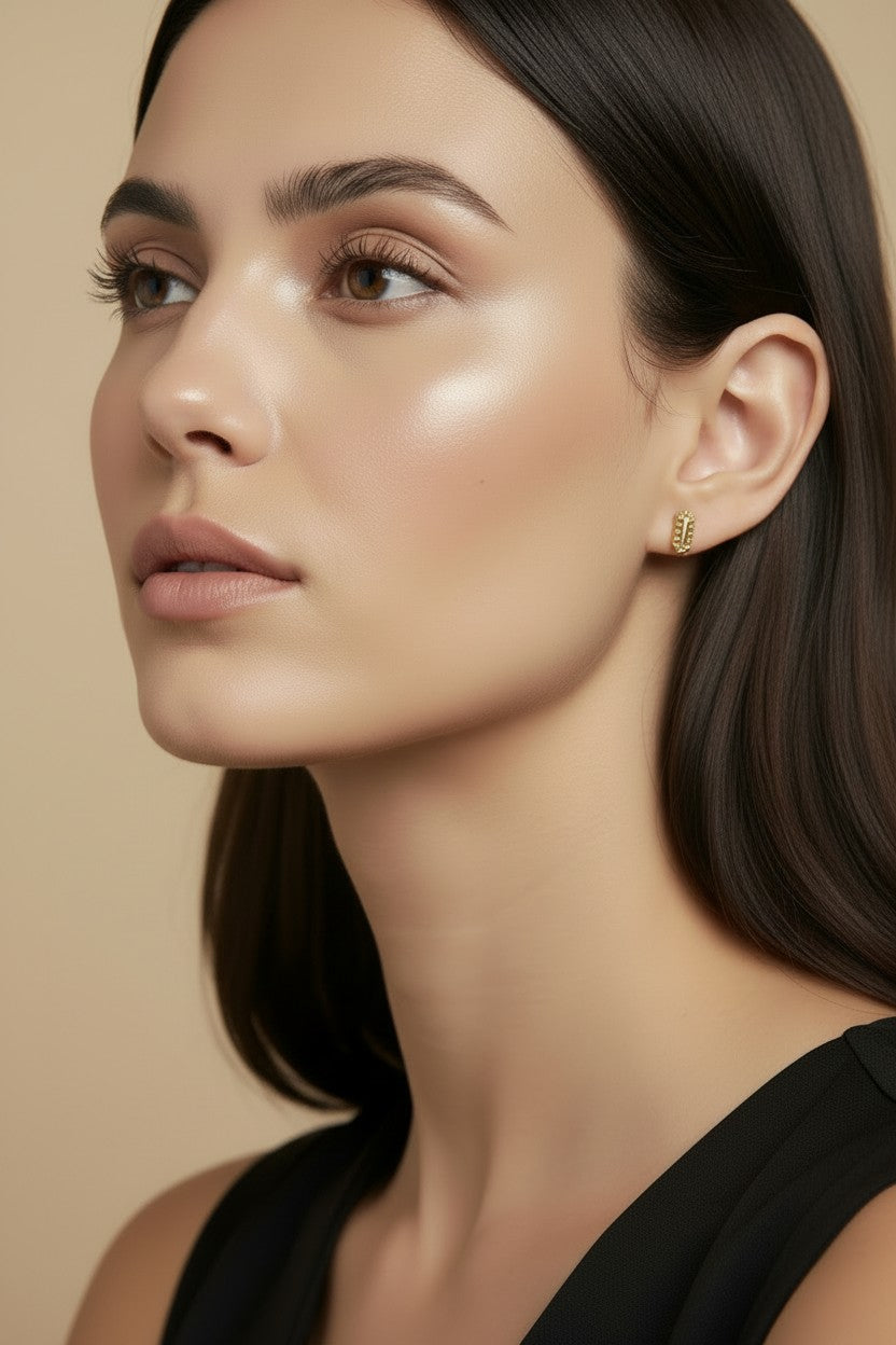 18k Gold Filled Pointed Rectangle CZ Stud Earrings — Geometry. Sparkle. Perfectly Petite