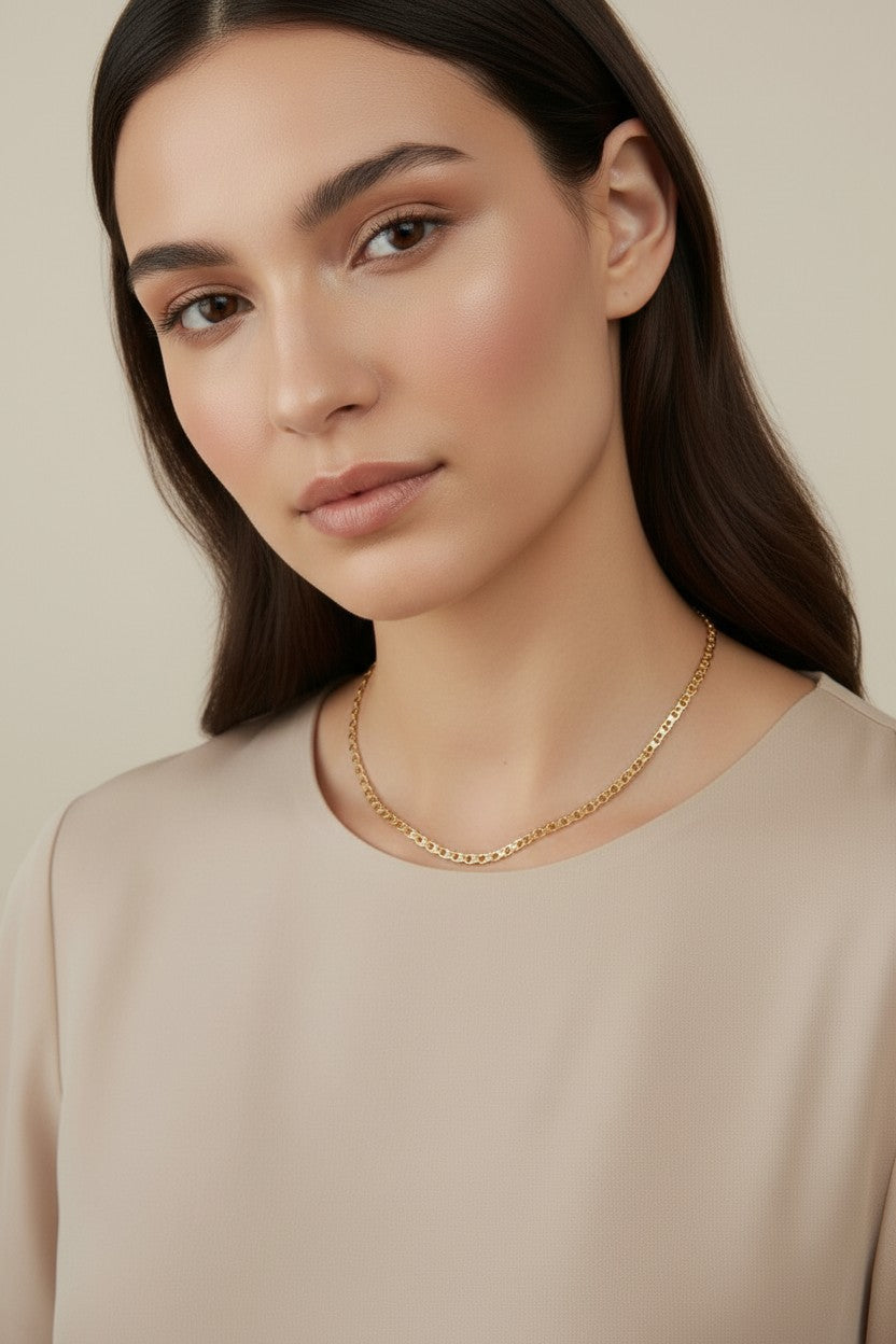 Mariner Chain Necklace - Detailed Fancy Link Chain for Women
