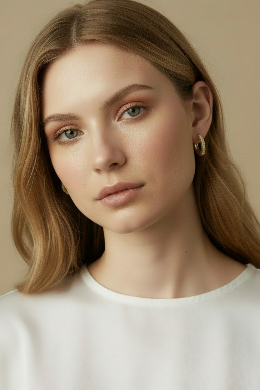 ✨ 18k Gold Filled All Around CZ Clicker Hoop Earrings — Sparkle, Uninterrupted. Three Sizes.