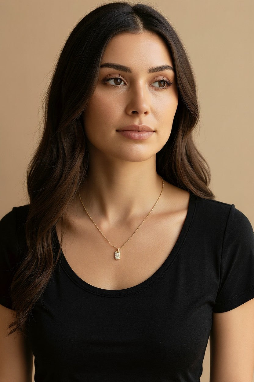 Mini Dog Tag Necklace - Dainty Personalized Pendant for Women