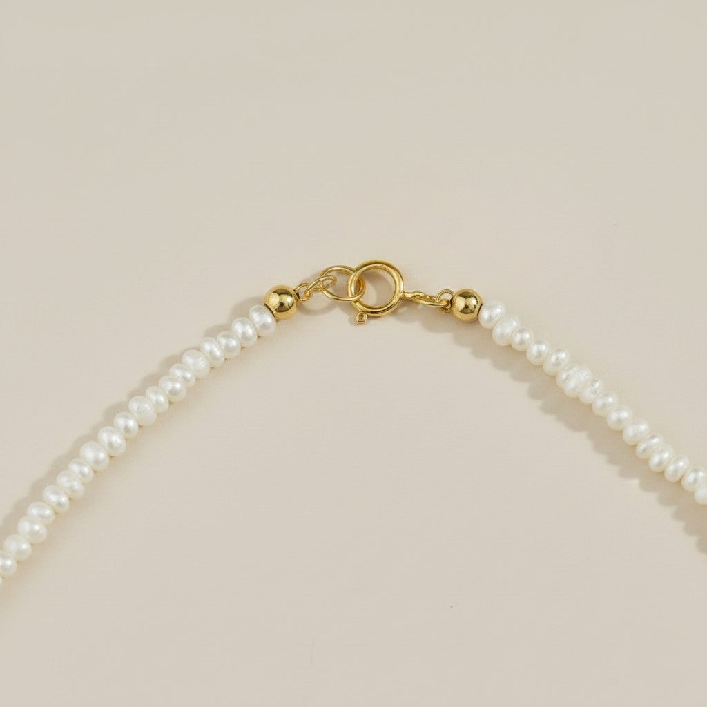 9k Gold Micro Fresh Water Pearls Anklet
